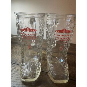 2 vintage cowboy boot glasses Country Dinner Playhouse Denver Colorado